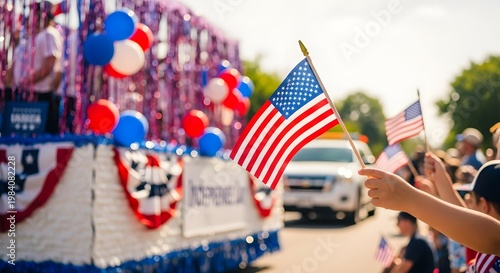 Happy independence day usa vibrant patriotic parade celebrating freedom and american spirit