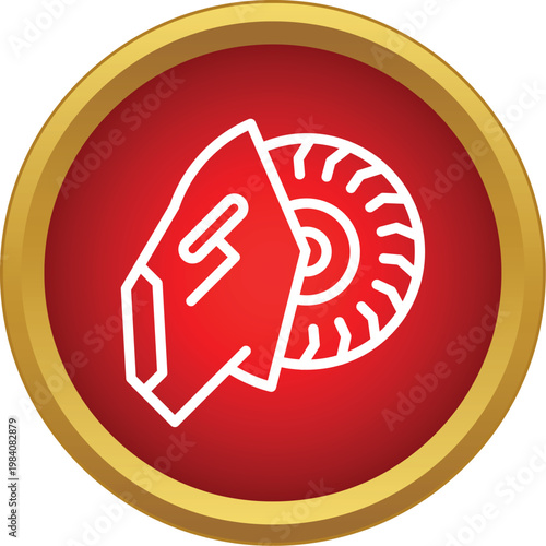 Angle grinder vector line icon for building and repairing