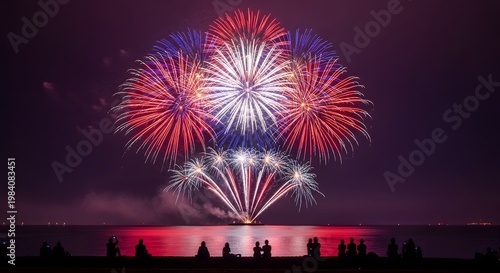 Spectacular fireworks display celebrating happy independence day usa a patriotic night sky