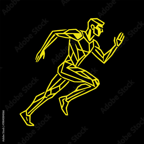 creative silhouette logo of a runner man