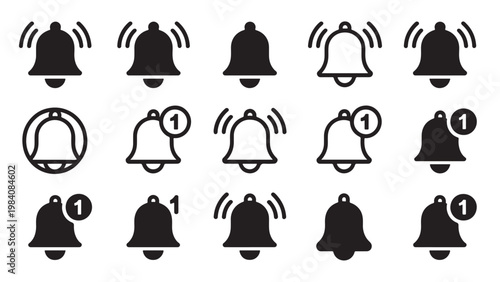 Notification bell icon variations.