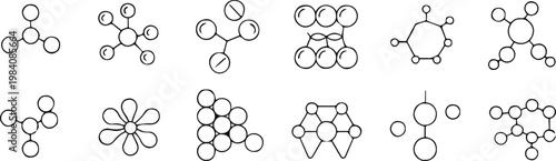 molecule vector icons methyl hydroxyl aldehyde iodine functional group