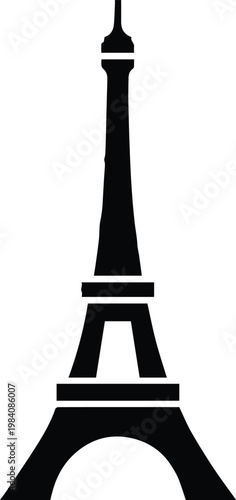 eiffel tower landmark paris skyline minimal vector illustration