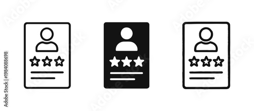 Customer Rating and Professional User Profile Review Icon Collection