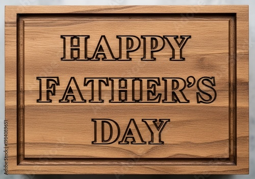 Celebratory signboard for father's day on a brick wall