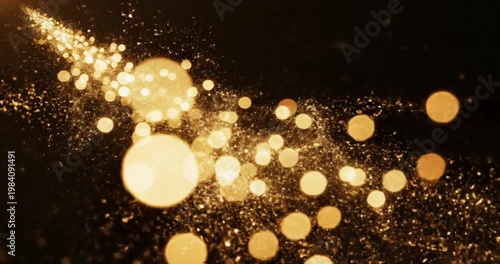 Golden Light Bokeh Sparkling Effect.