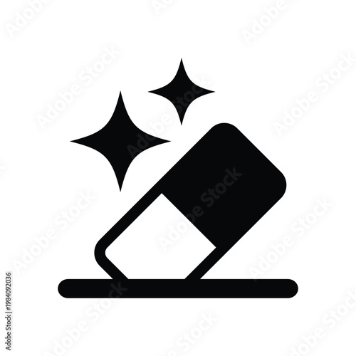 Eraser icon. Magic eraser or remover tool button for image editing or design app, UI and website. Transparent PNG and vector