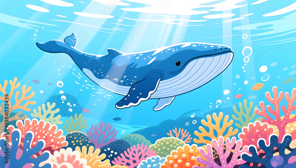 Fototapeta premium World Oceans Day Guarding Marine Ecology Illustration