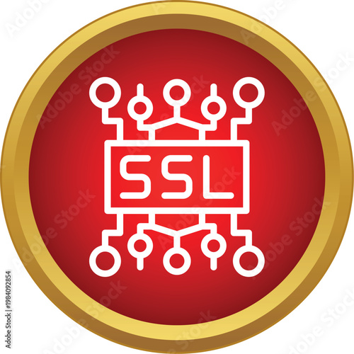 Ssl icon illustrating secure network data transfer and internet protection