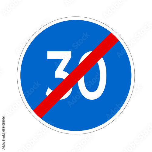 End of Minimum of Speed Limit, Vector Sign