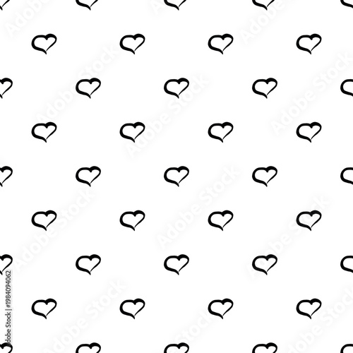 Seamless pattern with hand drawn heart doodle for decorative print, wrapping paper, greeting cards and fabric
