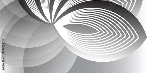 Abstract geometric design with smooth layered curves and overlapping elliptical shapes, backgroundfuturistic and elegant