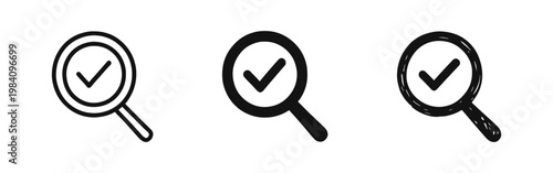 Verified Search Results and Audit Analysis Icon Set