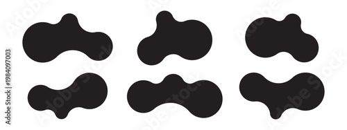 Set of abstract metaball shapes