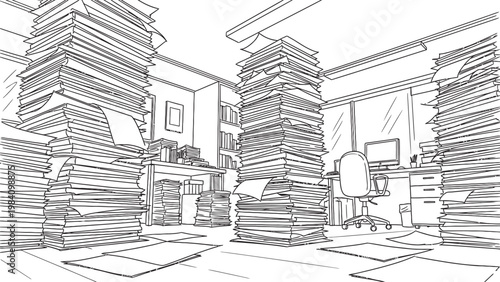 Detailed black and white sketch of a narrow european street with stone buildings and architectural details