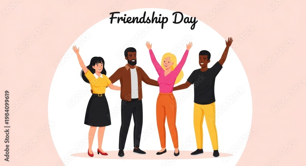 Fototapeta premium Celebrating friendship day diverse friends together joyful moments and lasting bonds