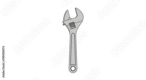 Adjustable Wrench Tool Isolated on White Background