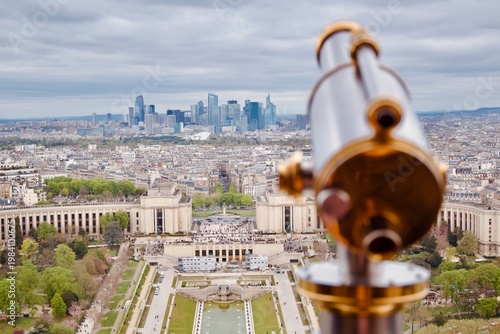 Eiffel Tower Panorama: La Défense & Trocadéro with Telescope Foreground