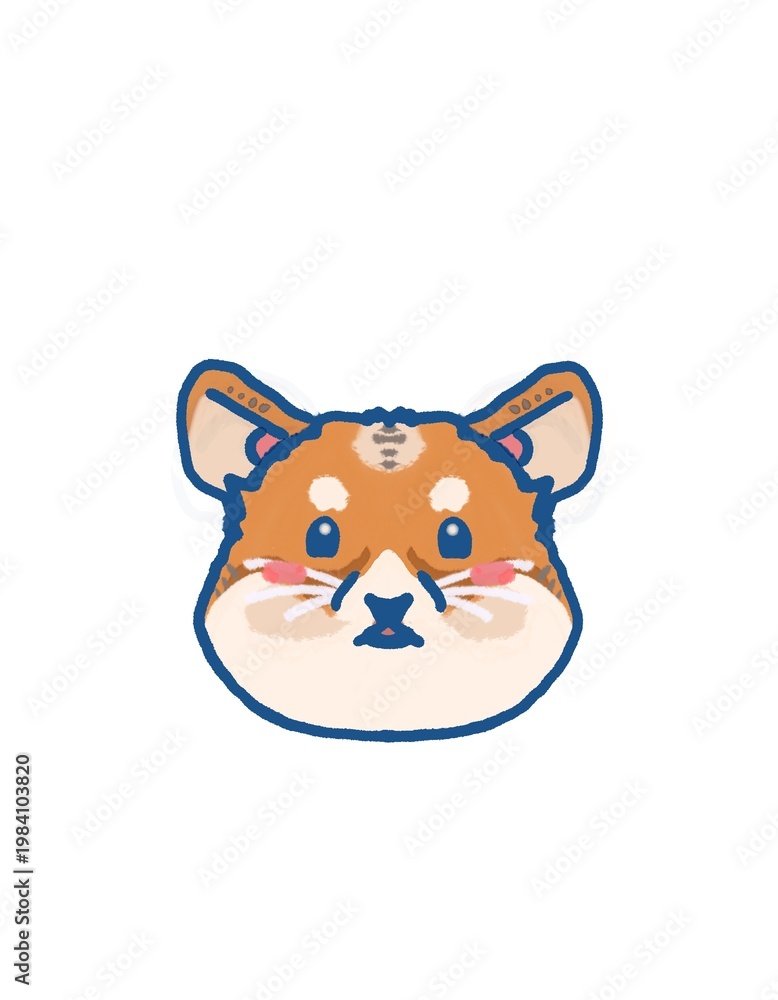 Fototapeta premium Hamster head drawing illustration cute icon