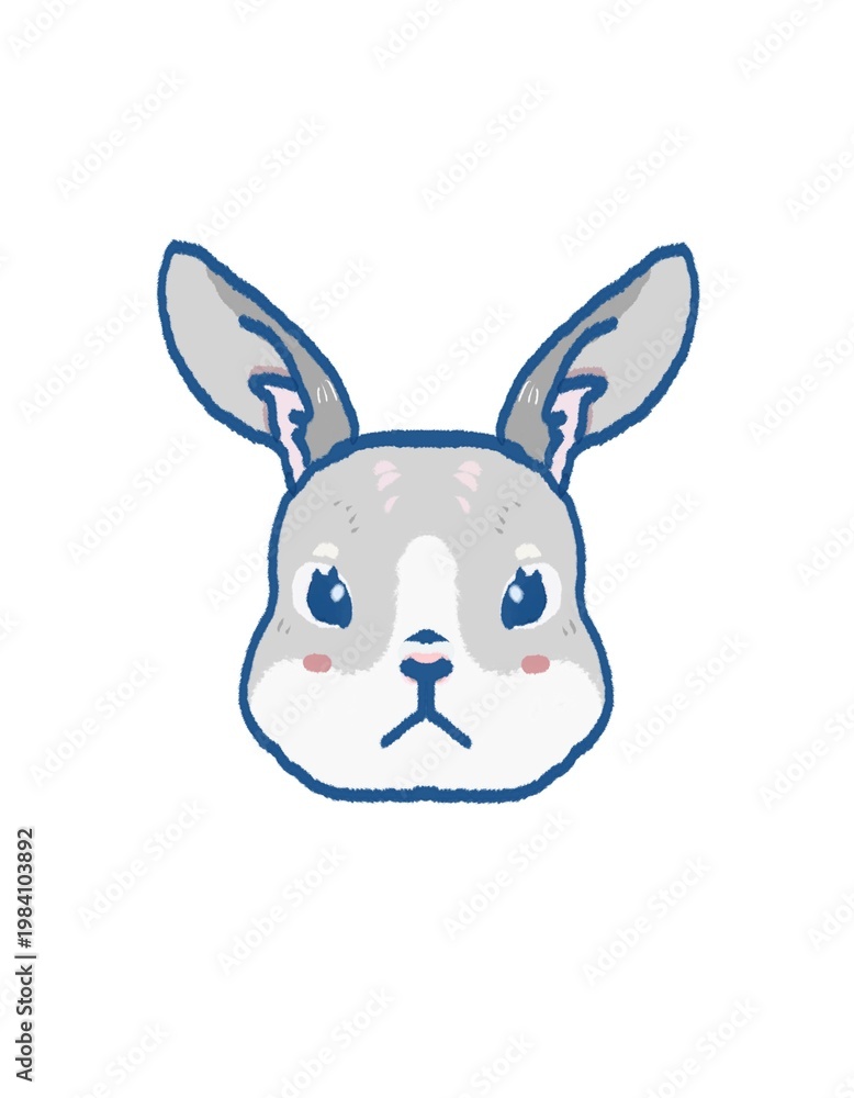 Fototapeta premium Rabbit bunny cute illustration transparent icon head