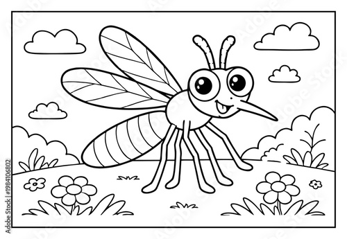 Cute Mosquito Cartoon Vector