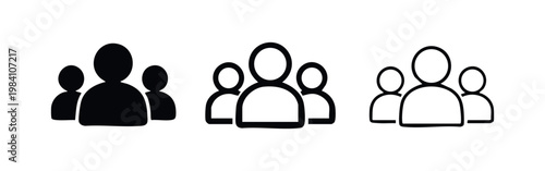 Diverse Social Group and Workplace Teamwork Vector Icon Collection