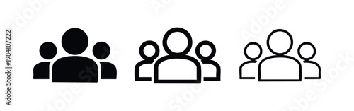People Group and Team Collaboration Icon for Community and Social Network