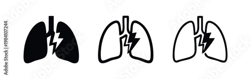 Lung Disease and Respiratory Problem Medical Icon Showing Pain or Inflammation