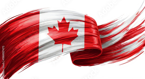 Dynamic canadian flag waving celebrating flag day with patriotic canadian symbolism