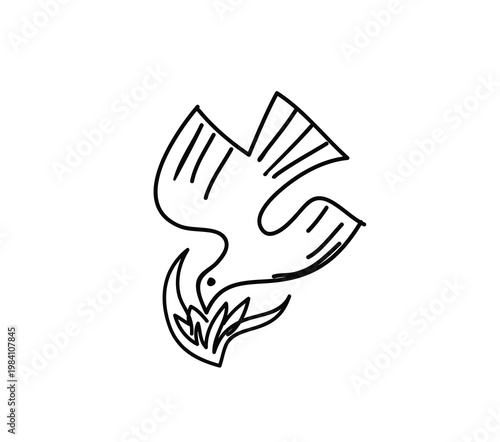 Holy spirit Icon, art sketch vector design