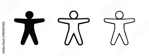 Tablou pe pânză Expressive human figure icon set