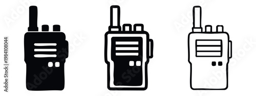 Two-Way Radio Communication Icon Set