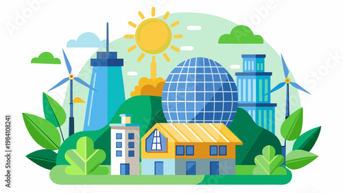 Green Energy Eco City Vector