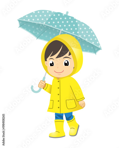 雨の日の男の子