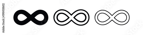 Infinity Symbol Icon Set - Endless and Unlimited Concept