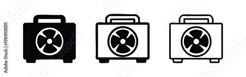 Air Conditioner Outdoor Unit Icon Set - HVAC System and Cooling Appliance