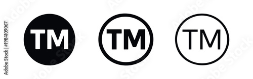 Trademark symbol icon. TM letters in a circle. Vector illustration.