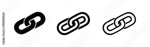Chain link icon set representing connection, hyperlink, and digital relationships.