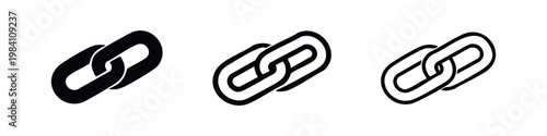 Modern chain link icon set for website and digital connections, symbolizing unity.