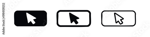 Mouse cursor icon set for digital interface and navigation, pointing arrow.