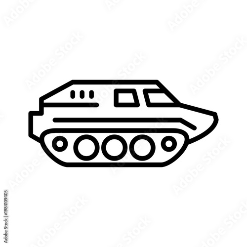Tracked Vehicle Line Icon
