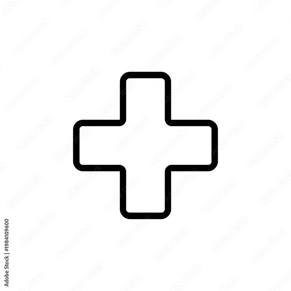 Fototapeta premium Medical Cross Line Icon, Healthcare Symbol Minimal Vector
