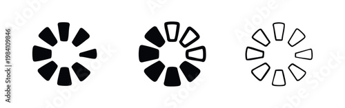 Radial indicator icons: solid, outlined, and hand-drawn styles