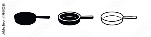 Three measuring spoon icons: solid black, filled outline, and line art