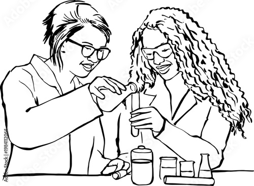 Two Female Scientists Working Together in a Lab