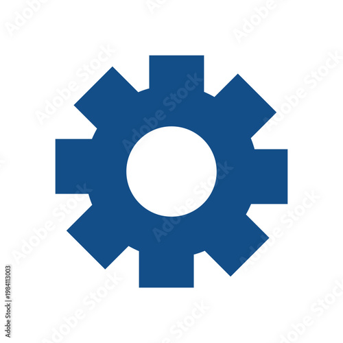 Blue Gear Icon for Settings