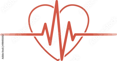 Heart intertwined with a heartbeat line symbolizing health and vitality