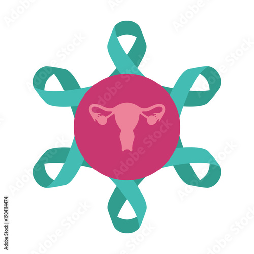 Ovarian Cancer Awareness Ribbon Icon
