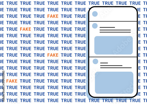 デジタルリテラシー・SNS上のフェイクニュースと情報の真偽・スマートフォンのタイムラインに紛れ込む虚偽情報と正しい情報