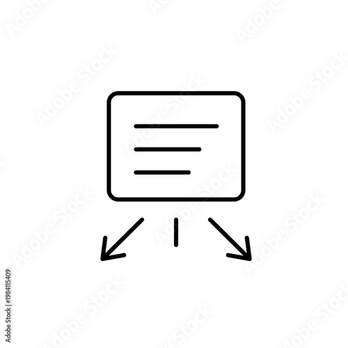 A vector icon representing review routing in workflow systems, created in line style with editable stroke